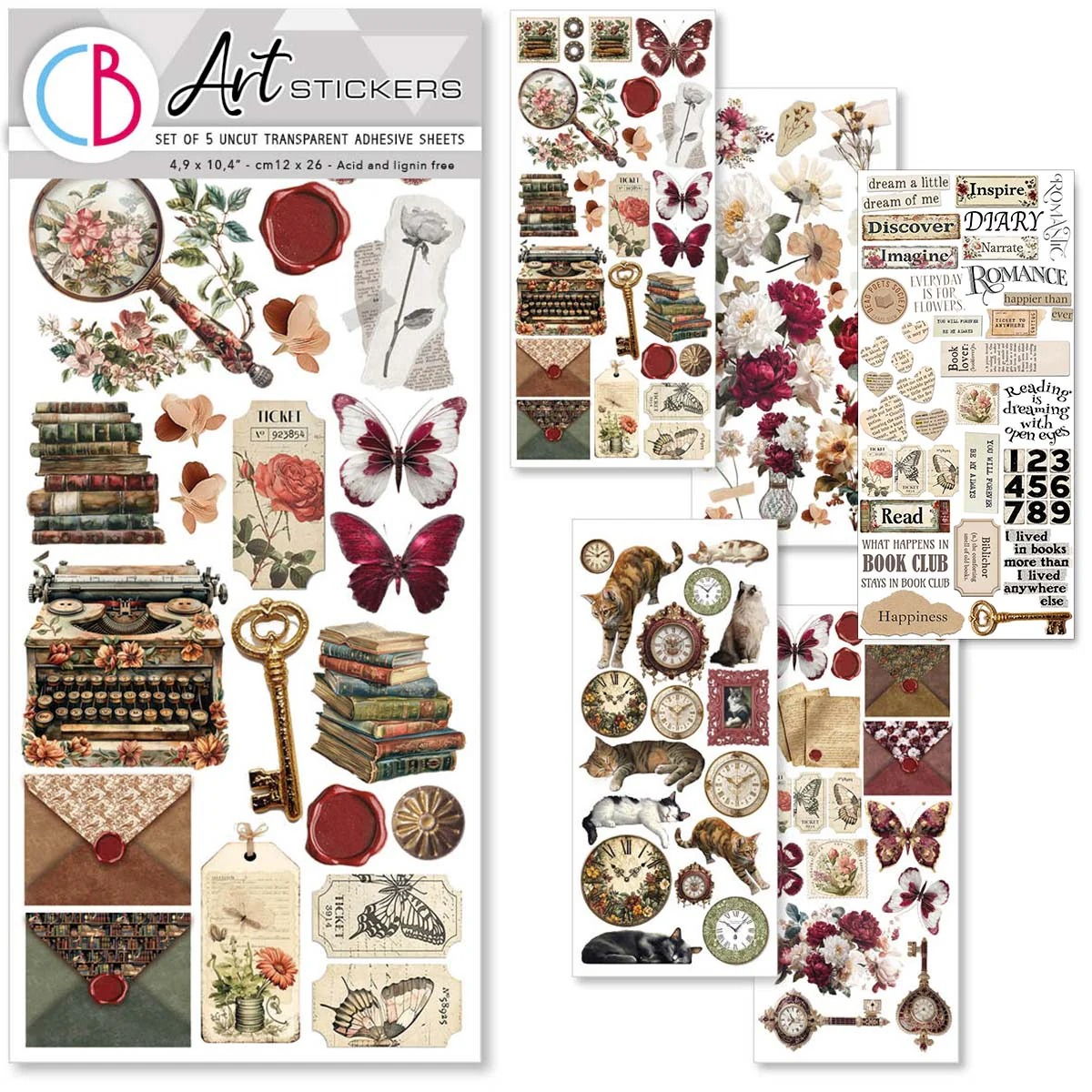 Ciao Bella Book Lover Transparent Adhesive Sheets  5/Pkg