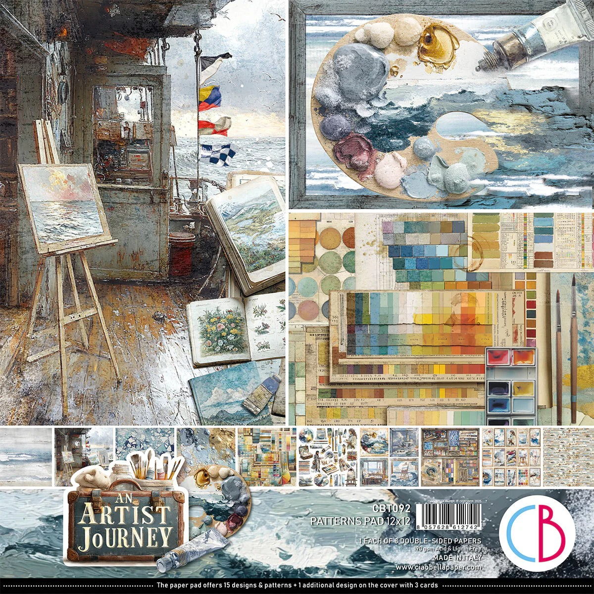Ciao Bella An Artist Journey Patterns Pad 12"x12" 8/Pkg