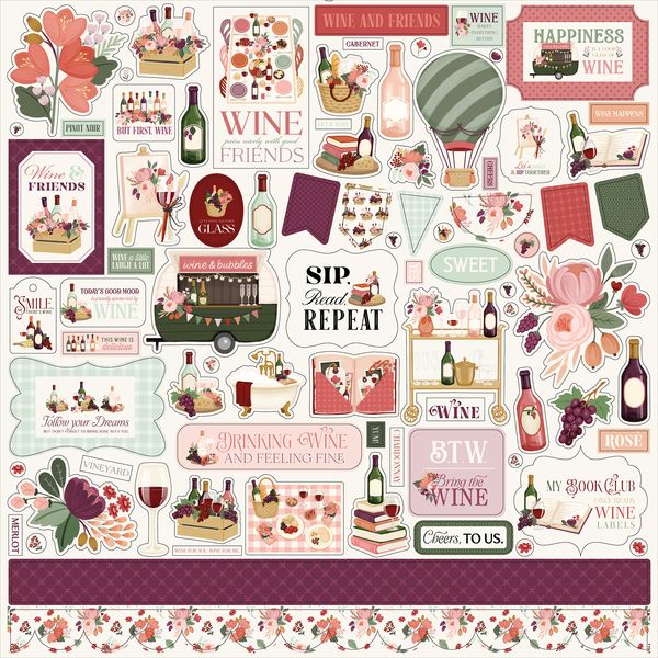 Carta Bella Wine Element Sticker