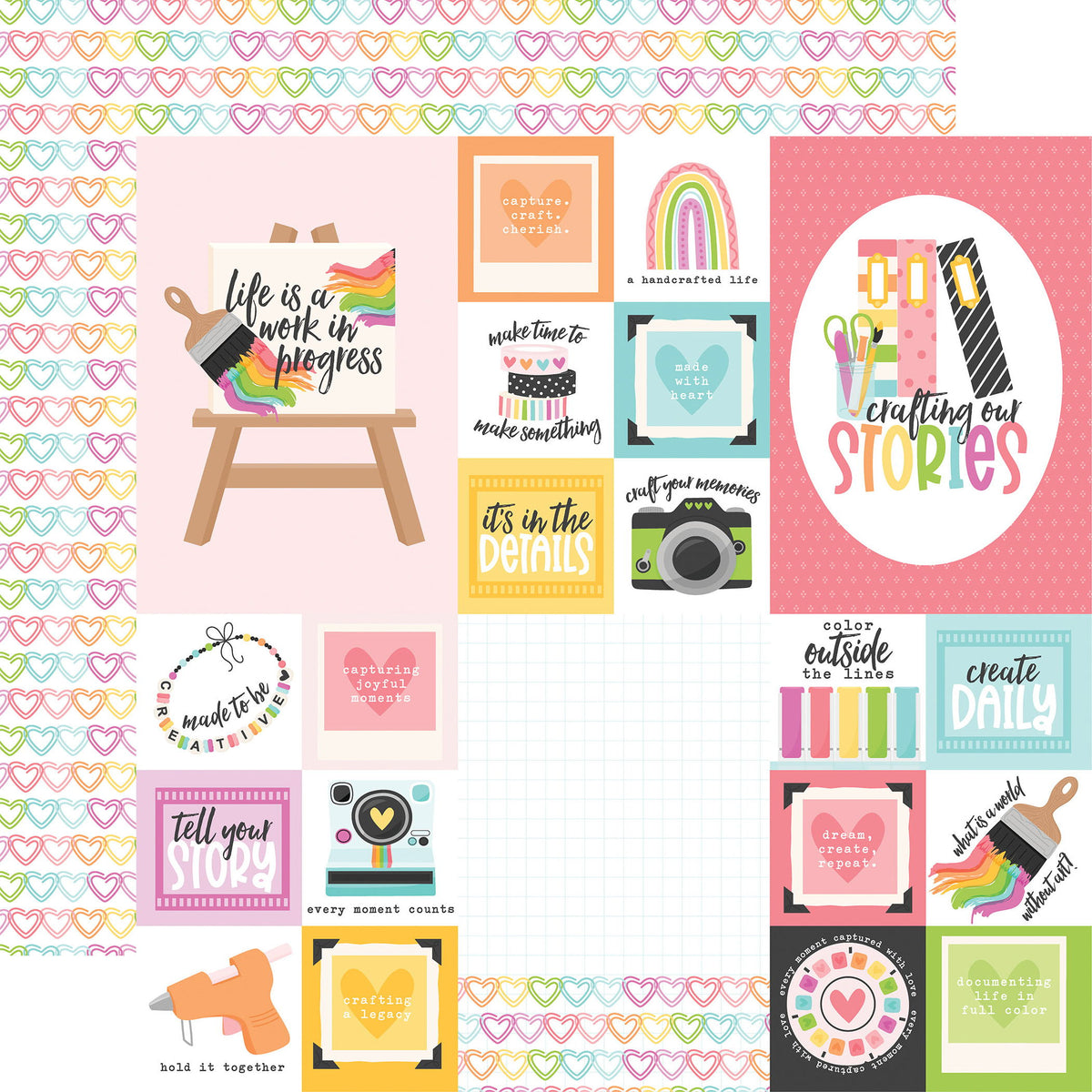 Echo Park Craft Room Multi Journaling Cards DS Paper (1 Sheet)