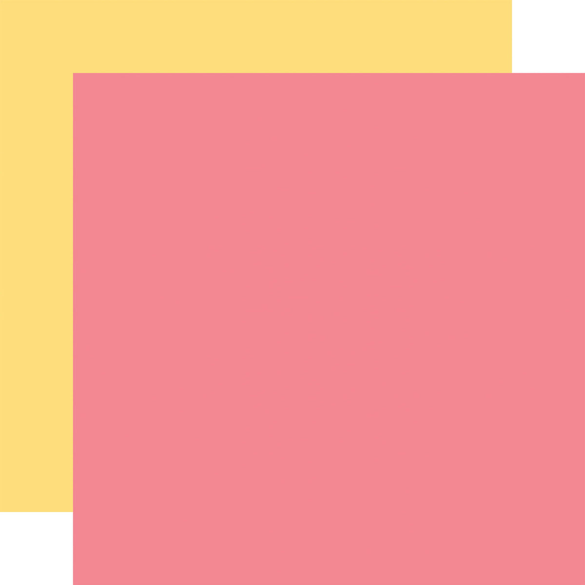 Echo Park Craft Room: Pink / Yellow 12x12 Coordinating Solid DS Paper (1 sheet)
