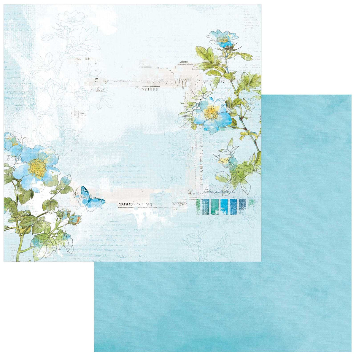 49 and Market Color Swatch: Ocean #1 12"X12" Double-Sided Cardstock (1 Sheet)