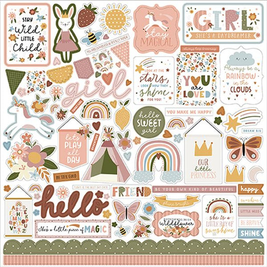 Echo Park Dream Big Little Girl Element Sticker