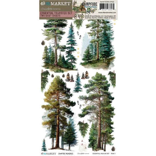 49 and Market Campfire Memories 6 x12 Essential Rub-on Transfer Set