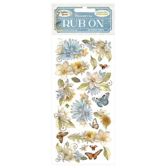 Stamperia Hidden Grove Flowers and Butterfly 4"x8.5" Rub-On