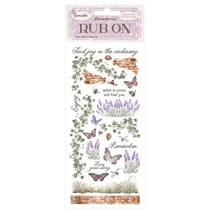 DISC - Stamperia Lavender Ivy And Butterfly 4"x8.5" Rub-On