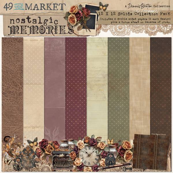 49 and Market Nostalgic Memories 12"X12" Solid Collection Pack