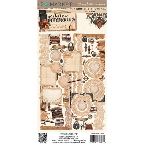 49 and Market Nostalgic Memories Set 1 Ephemera Laser Cut Outs