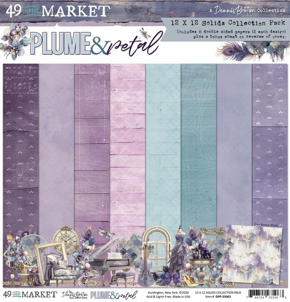 49 and Market Plume & Petal 12"x12" Solids Collection Pack