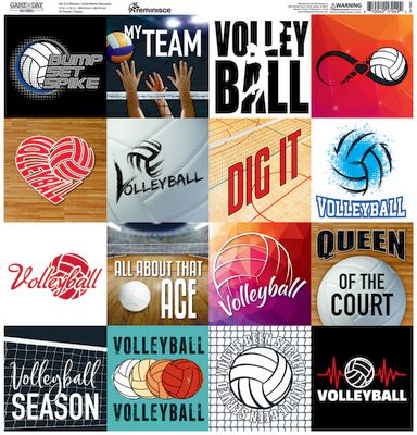 Reminisce Game Day Volleyball  Stickers