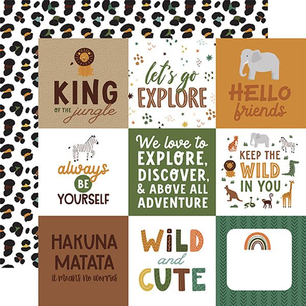 Echo Park Little Explorer: 4x4 Journaling Cards 12x12 DS Paper (1 Sheet)