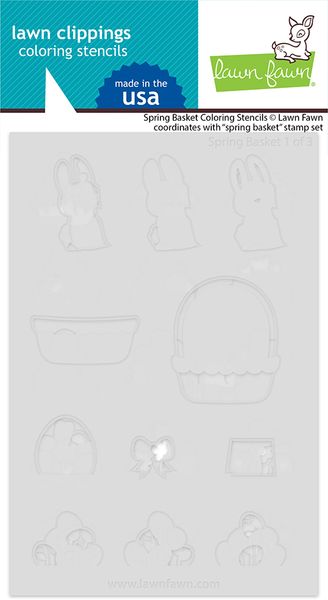 Lawn Fawn Lawn Clippings Spring Basket Coloring Stencils