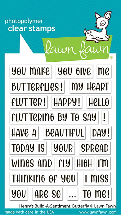 Lawn Fawn Henry's Build-A-Sentiment: Butterfly Stamp Set