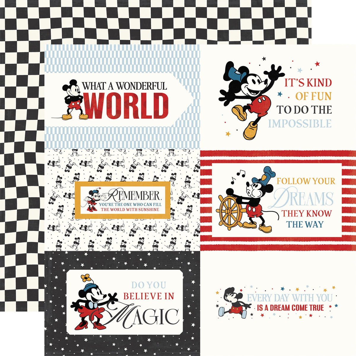 Echo Park Mouse and Me 6x4 Journaling Cards DS Paper (1 Sheet)