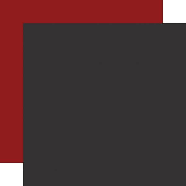 Echo Park Mouse And Me Christmas: Black / Dk. Red 12x12 Coordinating Solid 12x12 DS Paper (1 Sheet)