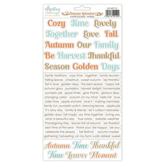 Mintay 6 x 12 Autumn Splendor Words Paper Stickers