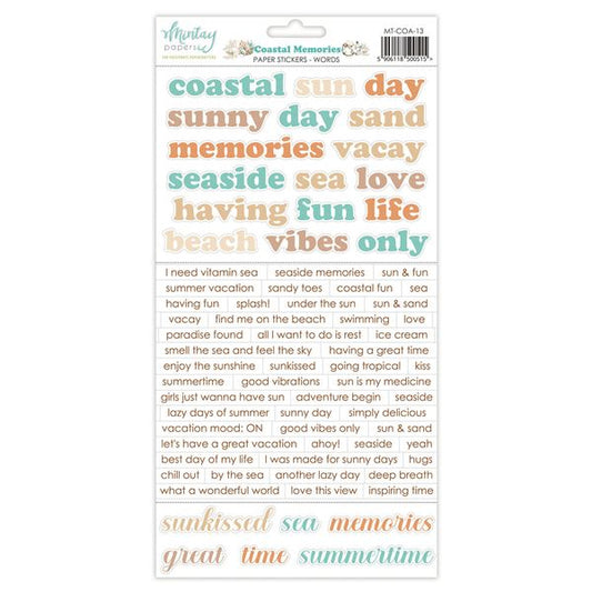 Mintay Coastal Memories Words 6 x 12 Paper Stickers