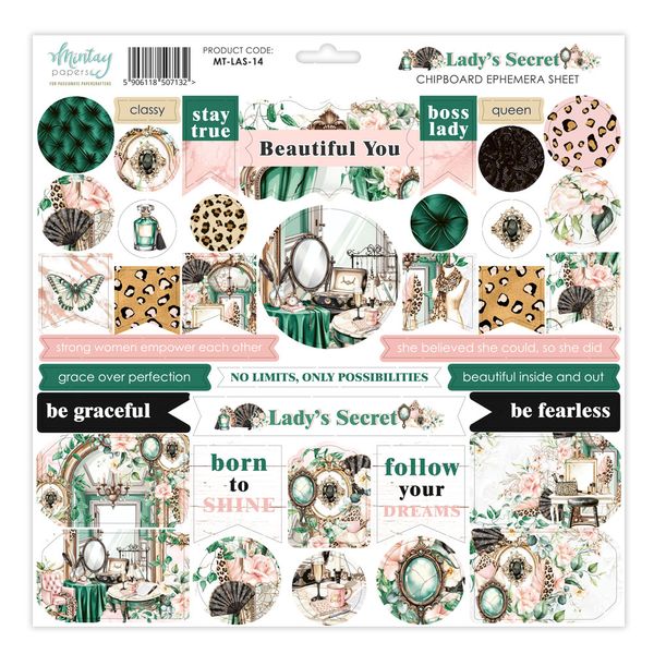 Mintay  Lady's Secret 12 x 12 Chipboard Ephemera Sheet