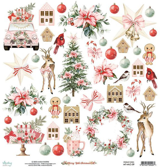 Mintay Merry Little Christmas Element DS Paper (1 Sheet)
