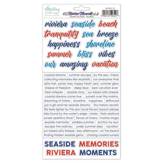 Mintay 6 x 12 Paper Stickers - Riviera Moments - Words