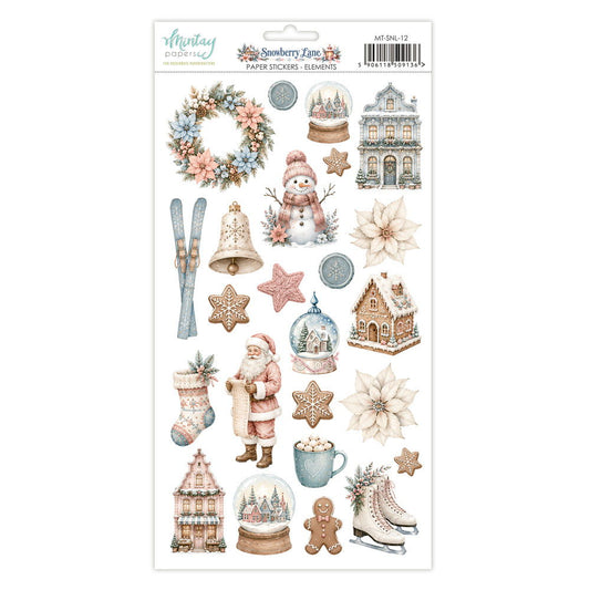 Mintay Snowberry Lane 6 x 12 Paper Stickers - Elements