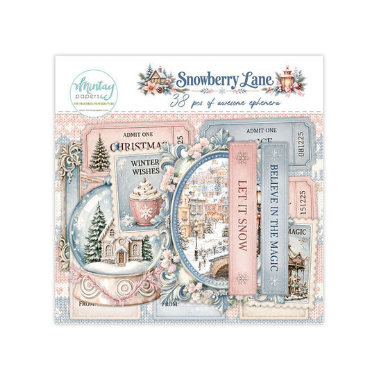 Mintay Snowberry Lane Paper Ephemera, 38 pcs