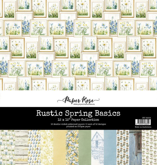 Paper Rose Studio Rustic Spring Basics 12x12 Paper Collection 34254
