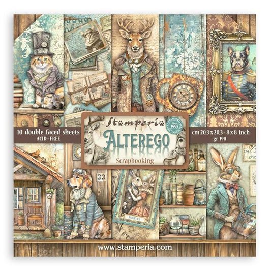 Stamperia Alterego Double-Sided Paper Pad 8"X8" 10/Pkg