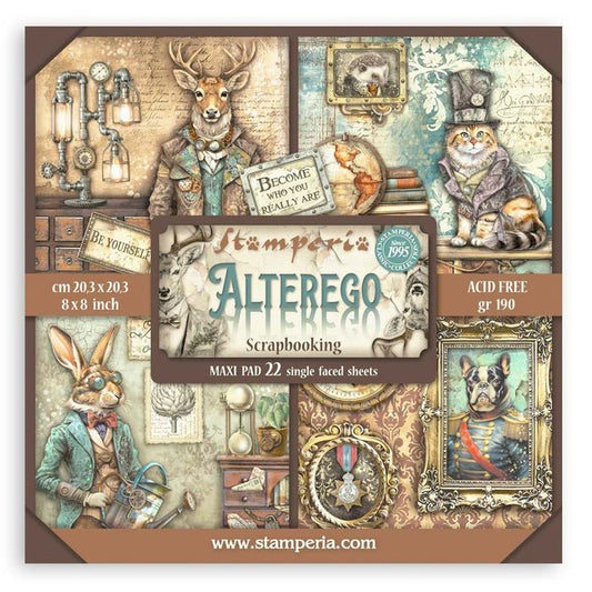 Stamperia Alterego Single-Sided Paper Pad 8"X8" 22/Pkg