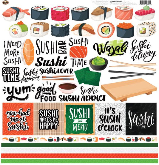 Reminisce Sushi 12x12 Sticker