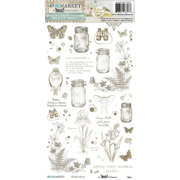49 and Market The Quiet Observer 6 x12 Essential Rub-on Transfer Set