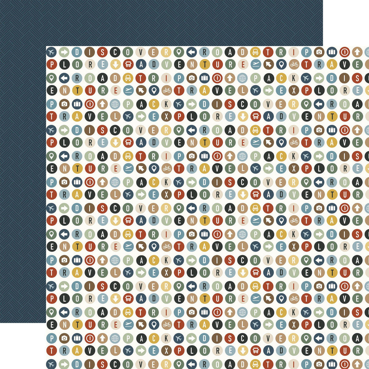 Echo Park It's Time To Travel: Let's Go Letters 12x12 Patterned Paper