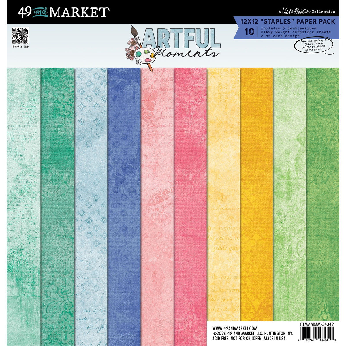 49 and Market Staples Pack 12"X12"-Artful Moments