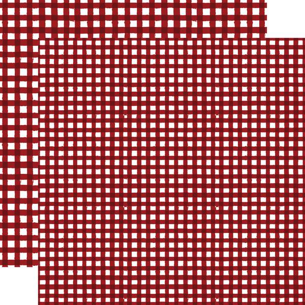 Echo Park Watercolor Gingham: Burnt Red 12x12 DS Paper (1 Sheet)