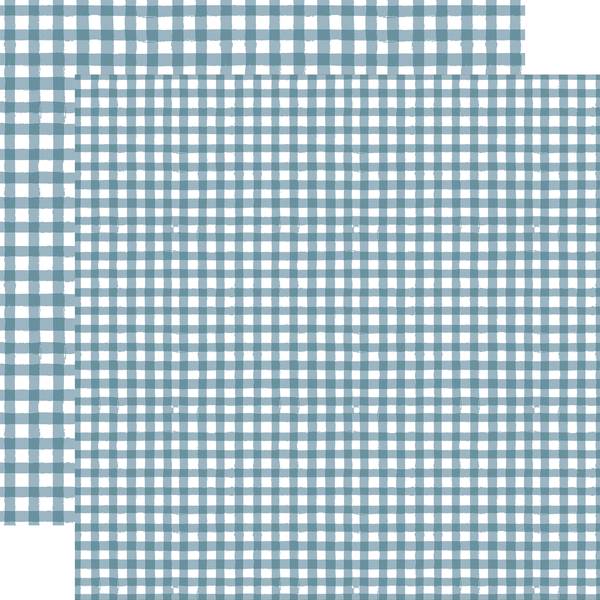 Echo Park Watercolor Gingham: Cornflower 12x12 DS Paper (1 Sheet)