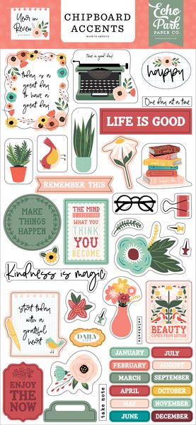 Echo Park Year In Review 6x13Â ChipboardÂ Accents